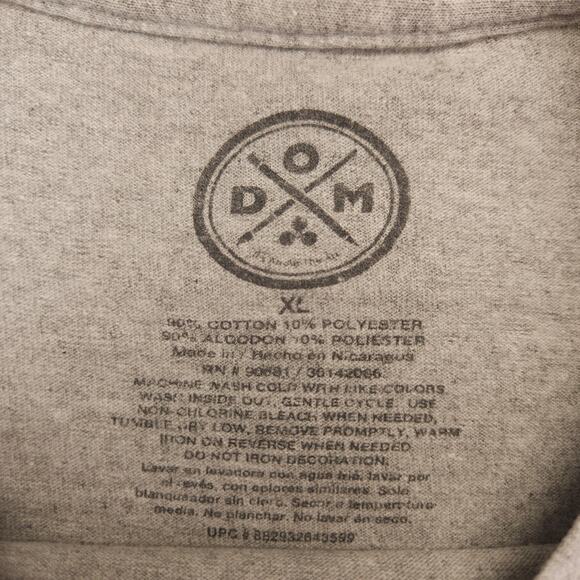 DOM Wolf Close Graphic Short Sleeve T Shirt Mens Size Extra Large XL Gray - Picture 3 of 9